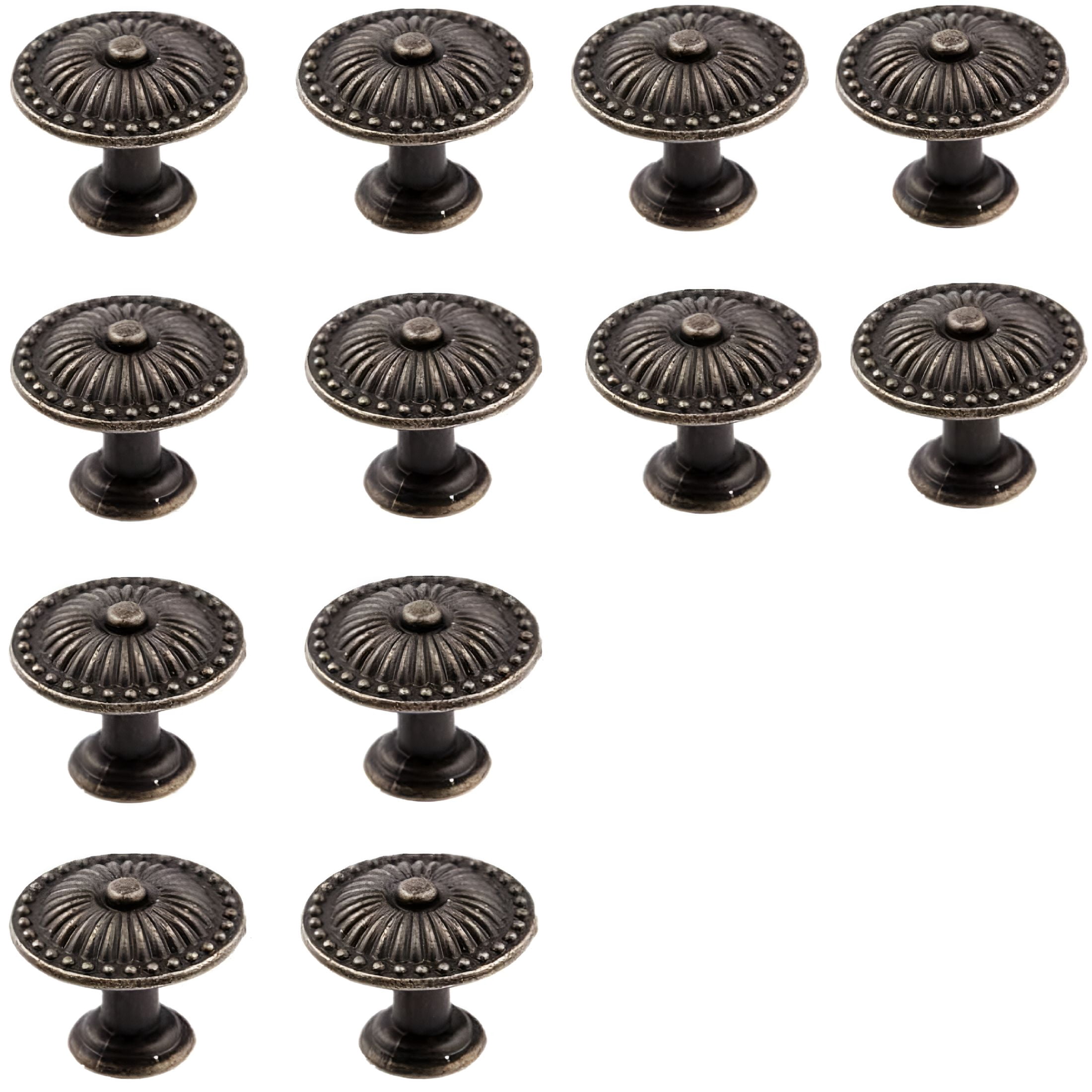 Cionyce 12-Pack Gold Knobs For Dresser Drawers – 1-1/4 Inch Round Cabinet Knobs, Brass & White Crystal Stone (Screws & Screwdriver Included)
