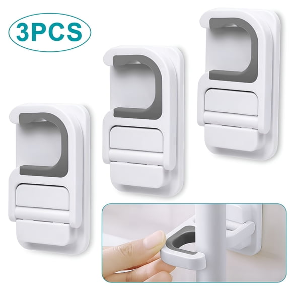 LAMIRO Broom Holder Mop Holder Self Adhesive No Drilling Super Anti-Slip Broom and Dustpan Hanger Wall Mount Mops Rakes Holder 3 pcs