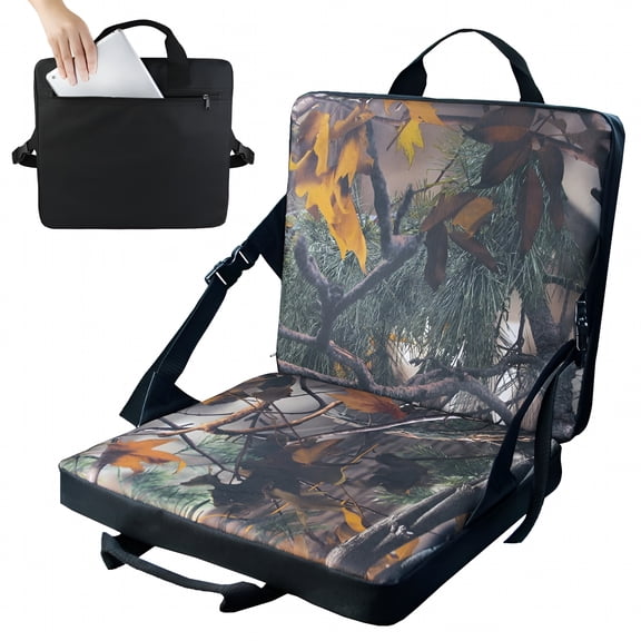 LAMIRO Camping Padded Floor Chair Portable Folding Waterproof Outdoor Fishing Seat Cushion Stadium Seats for Bleachers Stadium Chair with Back Support