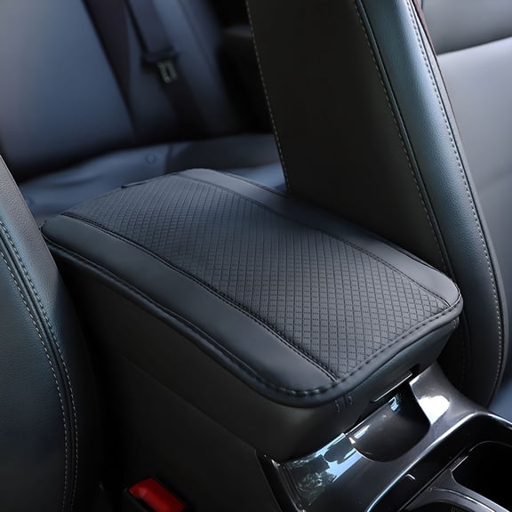 LAMIRO Car Armrest Storage Box Mat, Fiber Leather Car Center Console Cover, Car Armrest Seat Box Cover Accessories Interior Protection for Most Vehicles, SUV, Car