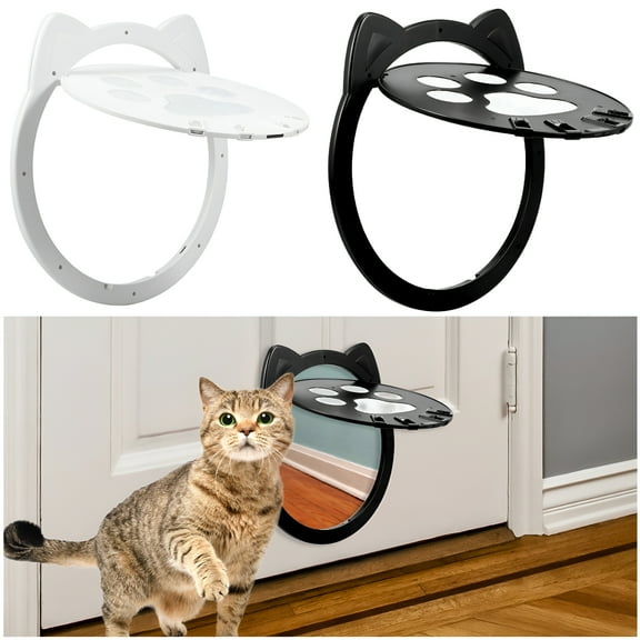 LAMIRO Cat Door for Interior Doors, Cat Puppy Door with Lockable Safe Magnetic Flap Door, Indoor and Outdoor Cat Door for Small, Medium, Large Cats