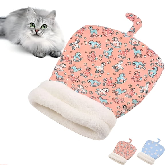 LAMIRO Cat Sleeping Bag for Indoor Cats, Soft Plush Large Cat Sack Self Warm Cat Bed, Upgrade Warm Soft Plush Large Cat Sack Cat Sleeping Bag for Small Dog