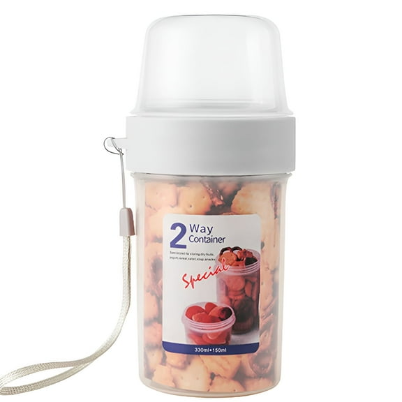 LAMIRO Cereal On The Go Cups Portable Yogurt Cereal to-Go Container with Top Lid Granola&Fruit Compartment Reusable