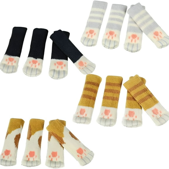 LAMIRO Chair Leg Floor Protectors,16pcs Cat Chair Socks for Hardwood Floors,Non Slip Furniture Socks to Avoid Scratching and Reduce Noise,High Elastic Bar Stool Leg Covers Furniture Pads