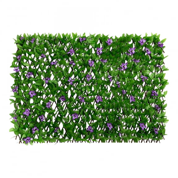 LAMIRO 1Pc Expandable Fence Privacy Screen with Flower,Greenery Expandable Stretchable Covers Panel for Balcony Patio Apartment Garden Outdoor Decor