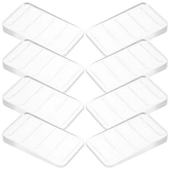 LAMIRO Clear Plastic Shims 8 Pack for Furniture and Toilet Leveling, Transparent PVC Stabilizing Wedges for Uneven Floors, Appliances, Cabinets, Doors, and Windows