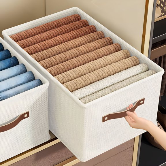 LAMIRO Closet Organizers and Storage,Foldable Cloth Storage Box Without Compartments