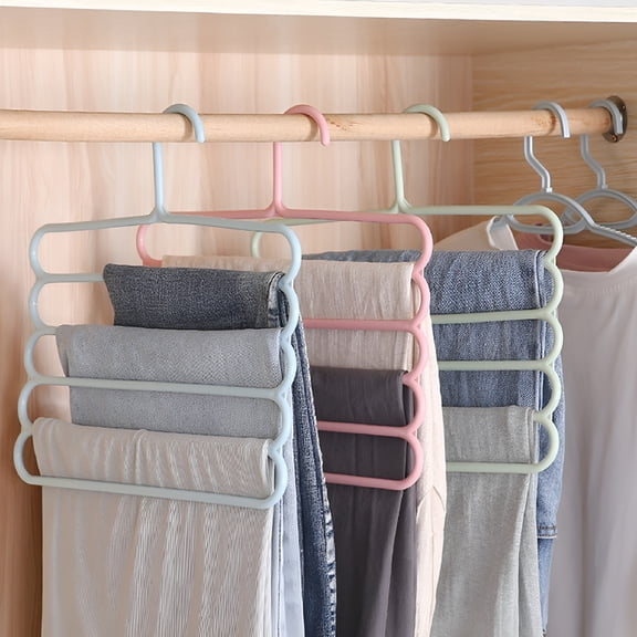 LAMIRO Closet Organizers and Storage,Space-Saving Plastic Hanger,Dorm Room Essentials for College Students,Hanging Jean Scarf