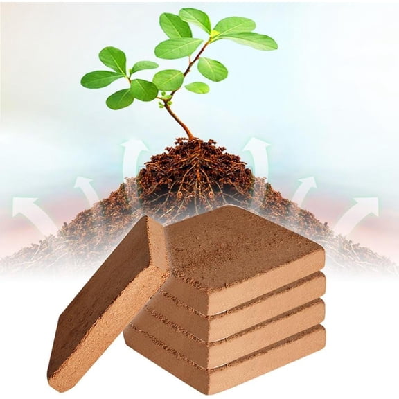 LAMIRO Coconut Coir Bricks for Plants Coco Coir Garden Soil Coconut Fiber Bricks Block for Raised Garden Beds (500g/17.5oz)