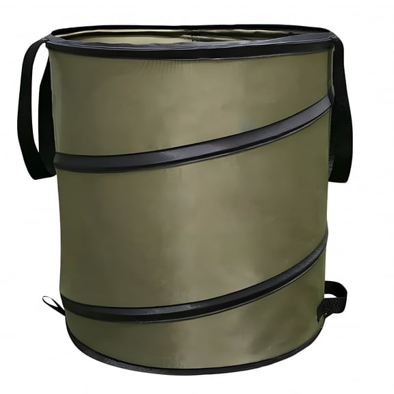 LAMIRO Collapsible 24 Gallon Pop-Up Camping Trash Can - Reusable Outdoor Garbage Bag for Travel,Yard and Picnic Use (Green)