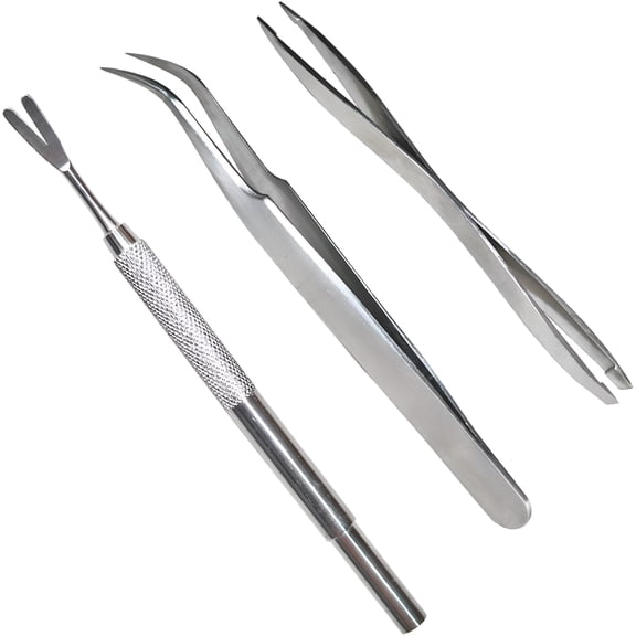 LAMIRO Convenient and Safe Tick Removal Tool Set for Pets-Stainless Steel- 3 Pack
