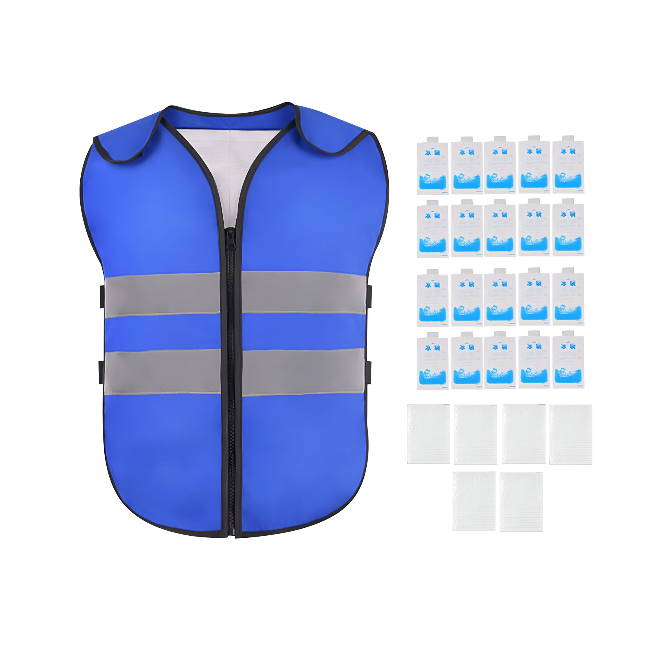 LAMIRO Cooling Vest Reflective Strips, Adjustable, with 20 Ice Packs for Fishing Cycling Warehouse Cooking
