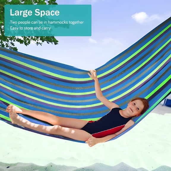 LAMIRO Cotton Hammocks Canvas - Ropes Hammocks Beds, Portable Hammocks, Patio Furniture, Portable Camping Hammocks With Carrying Bag