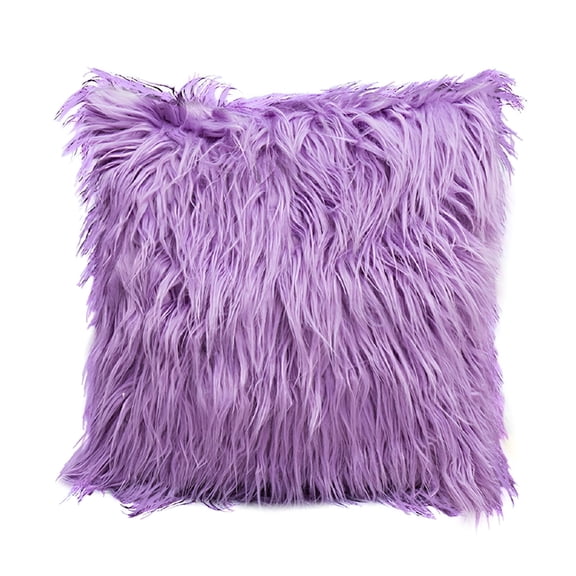 LAMIRO Couch 17.7 x 17.7 Grey Faux Fur,Fluffy Decorative Pillow