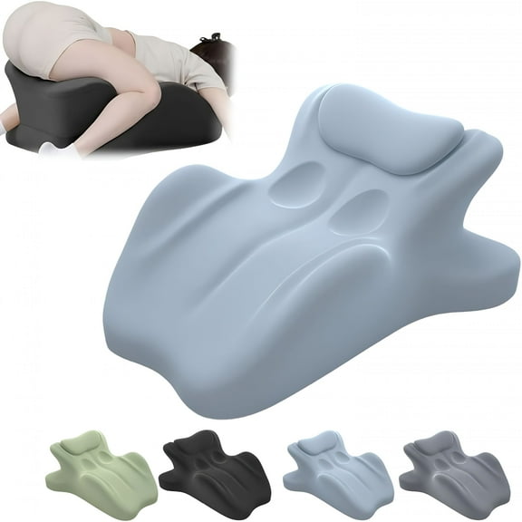 LAMIRO Couple Pillow,27 Degree Couples Pillows with Removable Protective Cover,Ergonomic Memory Foam Wedge Cushion,Comfort Perfect Position Instantly (Sky Blue)