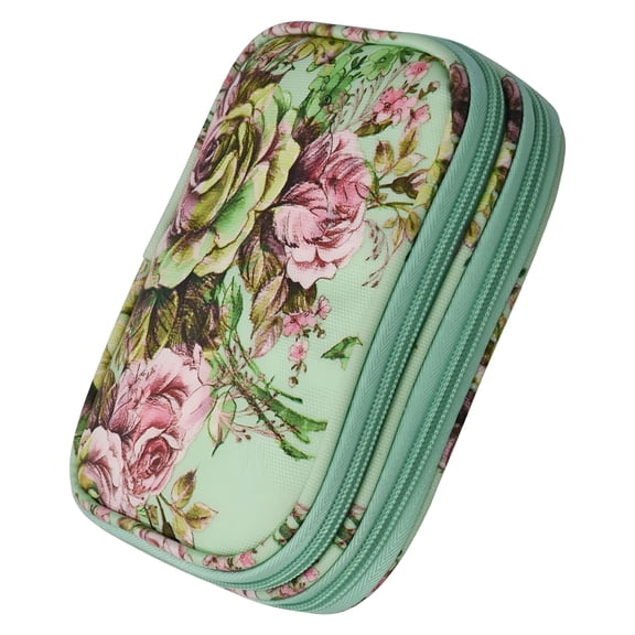 LAMIRO Crochet Hook Case Portable Double Layers Sewing Circular Knitting Storage Bag Organizer