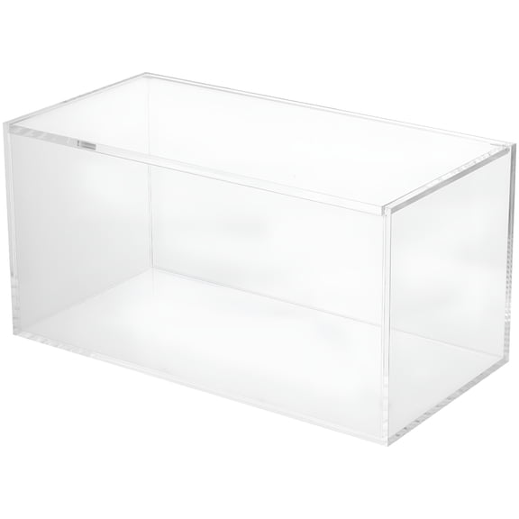 LAMIRO Crystal Display Box Acrylic Storage Case Rectangle Sample Display Box Transparent Storage Container for Trophy Figurine, 7.87"X4.06"X4.06"