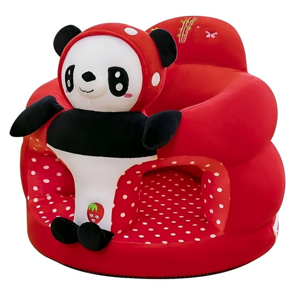 LAMIRO Cute Cartoon Animal Shaped Baby Learn to Sit up Chair Without Stuffed Plush Sofa Lovely Infants Soft Floor Lounger Back Head Support Sitting Seat for Toddler Boys Girls (Excluding Filler)