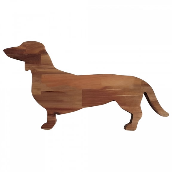 LAMIRO Dachshund Dog Shaped Wooden Tray Unique Solid Wood Deli Plate Fun Tableware Wooden Tray Cheese Board Novelty Wooden Plate for Home Party Birthday Decor