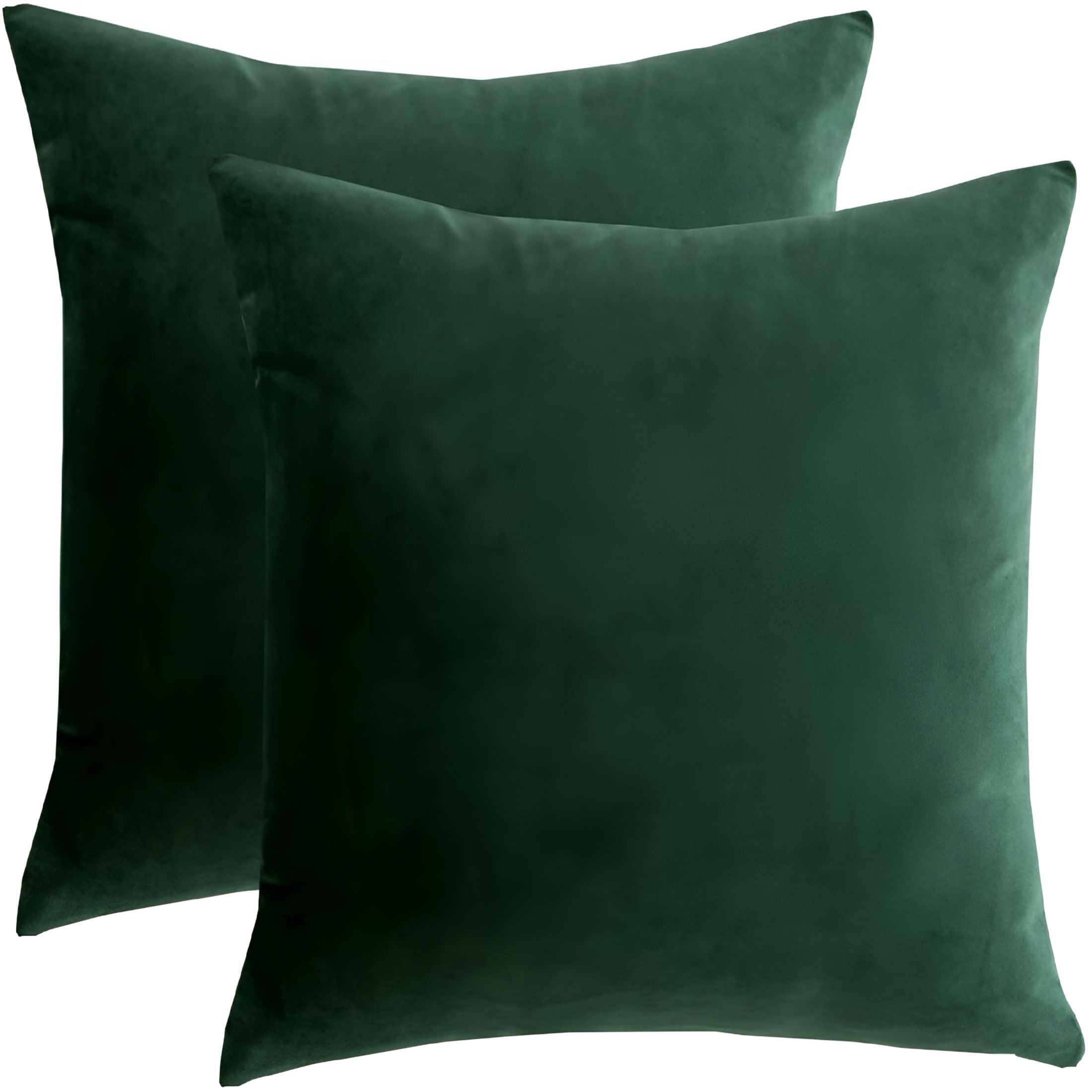 LAMIRO Dark Green Throw Pillows 18x18",Set of 2