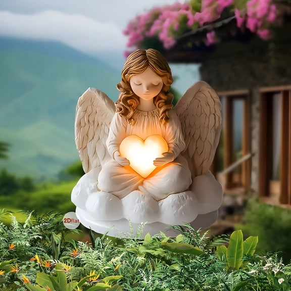LAMIRO Decorative Angel Garden Stake Waterproof Outdoor Garden Angels Statue Decorations Weatherproof Whimsical Yard Art for Outside Yard Patio Lawn Porch
