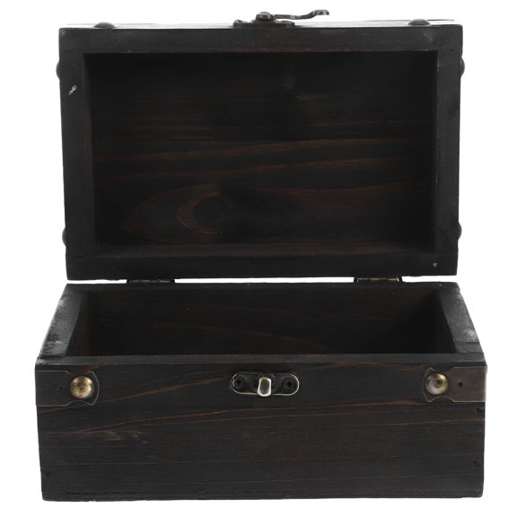 LAMIRO Decorative Trunk for Storage and Home Decor Antique Wood Treasure Chest with Hinged Lids suitable for Keepsakes and Trinkets