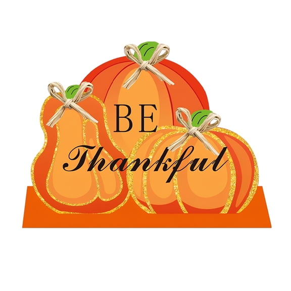 LAMIRO Desktop Ornament 1 Pc Thanksgiving Decorations For Table Thanksgiving Tabletop Centerpieces Turkey Pumpkin Decorative Wooden Signs Give And Thanks Party Thanksgiving Autumn Fall Table Decor