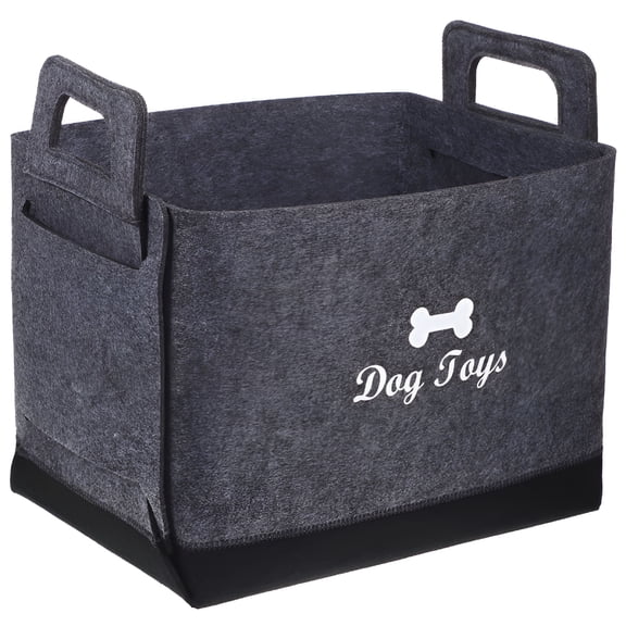 LAMIRO Dog Toy Box Dog Toy Basket Felt Pet Bin Storage Baskets Pet Toy Container Cat Toy Storage
