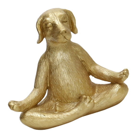 LAMIRO Dog Yoga Statue Desktop Resin Craft Meditating Dog Statue Household Desktop Statue