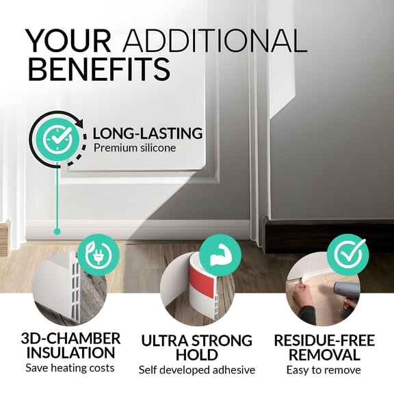 LAMIRO Door Draft Stopper,Door Sweep for Bottom of Door,Weather Stripping Door Seal,Under Door Gap Filler,Under Door Draft Blocker Soundproof,Under Door Seal,1.77In Black