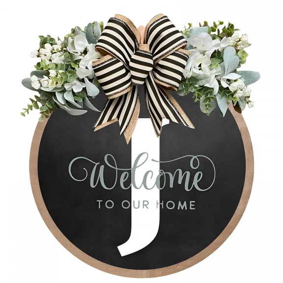 LAMIRO Door Hanging Decoration Funny Sign Front Door Rustic Round Outdoor Indoor Spring Wreath Farmhouse Porch Wreath Wood Sign Housewarming Gift Summer Fall Home Wall Decor