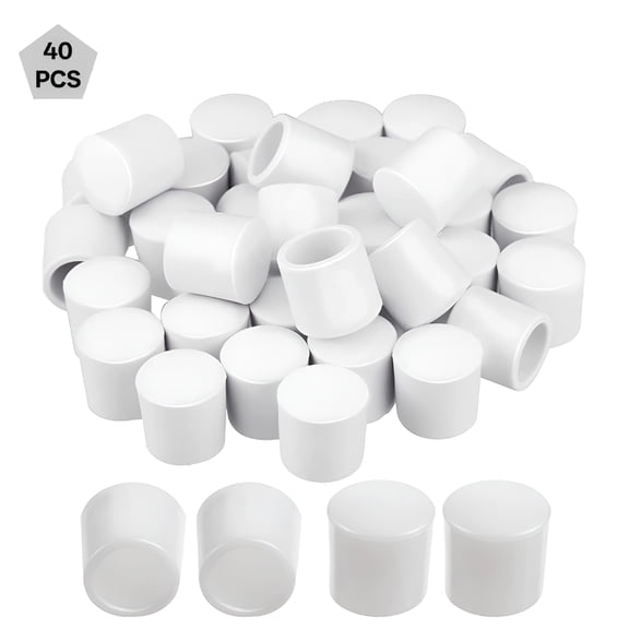 LAMIRO Door Stop Bumper Tips 0.39 Inch Door Rubber Stop Bumper Replacement Stopper Tips Caps for Door and Wall Protection,White (40 Pieces)