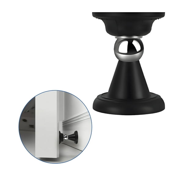 LAMIRO Door Stoppers for Bottom of Door,Smooth Surface and Effortless to Clean Magnetic Door Stop,Firmly Adhered and Not Effortless to Fall Off Door Blocker for Bottom of Door,black,6.9cm