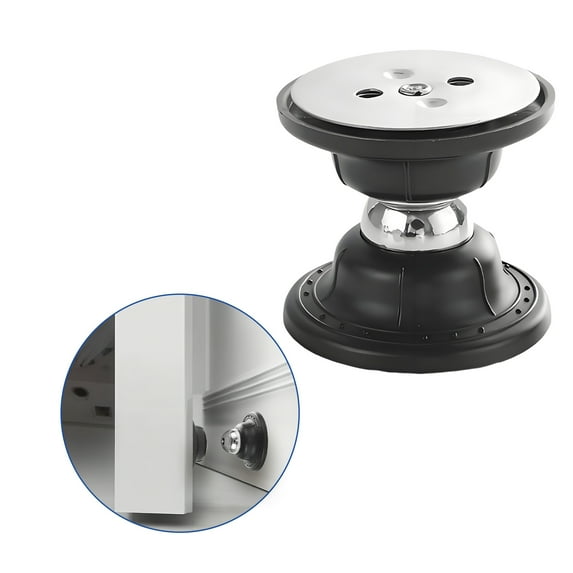 LAMIRO Door Stoppers for Bottom of Door,Anti-Collision Buffer Design Magnetic Door Stopper,Punch-Free Adhesive Installation Doorstop,black,4.5cm