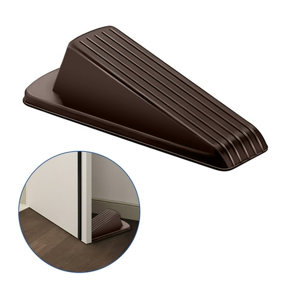 LAMIRO Door Stoppers for Bottom of Door,Not Effortless to Deform Door Stopper,Freely Adjust the Door Opening Angle Door Stoppers for Wall,brown