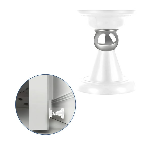 LAMIRO Door Stoppers for Bottom of Door,Not Effortless to Fade Magnetic Door Stopper,Smooth Surface and Effortless to Clean Door Wedge,white,6.9cm