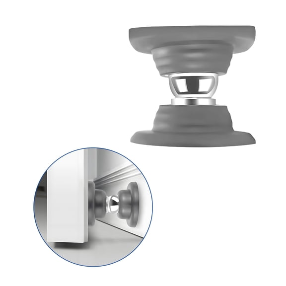 LAMIRO Door Stoppers for Bottom of Door,Wear-Resistant and Anti-Collision Magnetic Door Stopper,Strong Magnetic Fixation Cute Door Stopper,gray