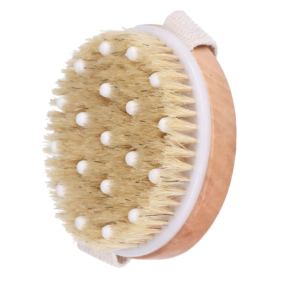 LAMIRO Dry Body Brush (1 Pack)-Reduce Cellulite,Dry Brush for Cellulite and Lymphatic Drainage,Exfoliating Brush with Soft Massage Nodules,Shower Brush Body Scrubber (100% Natural Bristle Brush)