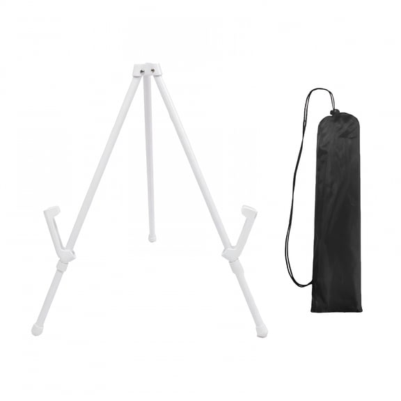 LAMIRO Easel Stand for Display Wedding Picture & Poster,Portable Collapsible Poster Easel Adjustable Metal Painting Easels Tripod White