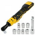 thumbnail image 1 of LAMIRO Electric Ratchet Wrench 74 ft-lbs 3/8inch Cordless Power Ratchet Wrench Brushless Torque Ratchet with 1/4inch Adapter Compact Electric Right Angle Ratchet for Car Narrow Space, 1 of 7