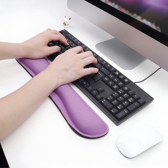 LAMIRO Ergonomic Memory Foam Keyboard Wrist Rest Non-slip Rubber Base Suitable for Office, Home, Computer