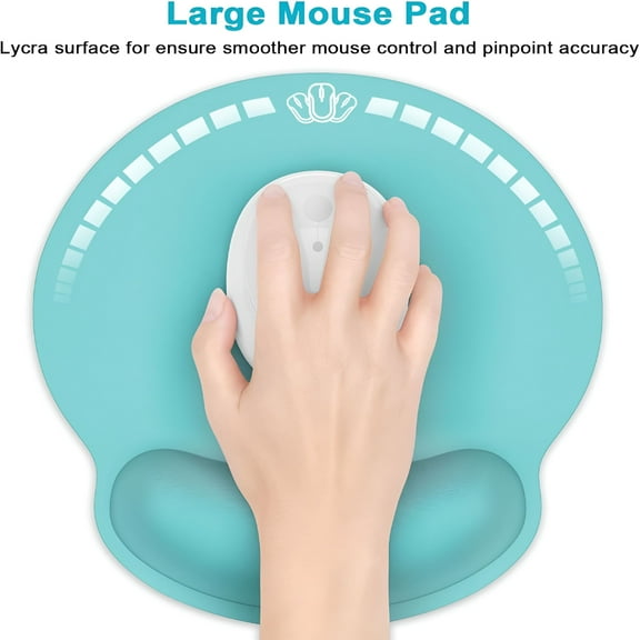 LAMIRO Ergonomic Mouse Pad with Wrist Rest Support, Memory Foam Computer Mouse Pads for Wireless Mouse, Cut Gaming Mouse Mat with Non-Slip Base, Pain Relief Mousepad for Laptop Desk