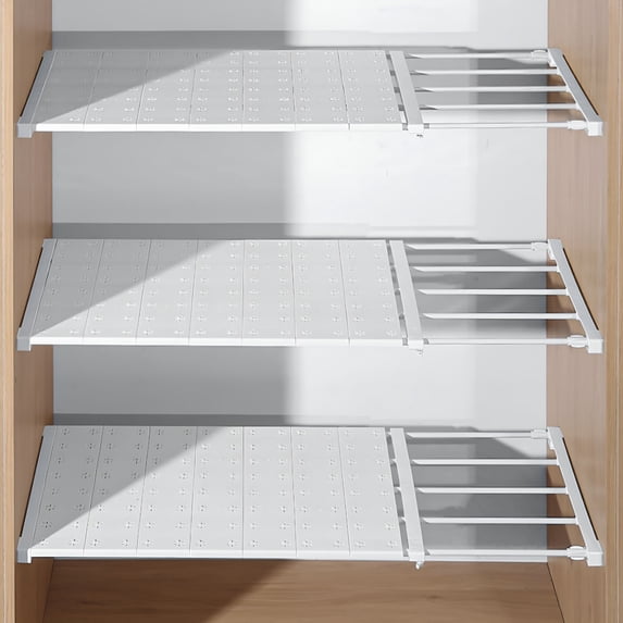 Tension Rack LAMIRO Expandable Closet Tension Shelf – Adjustable Metal Storage Rack ...
