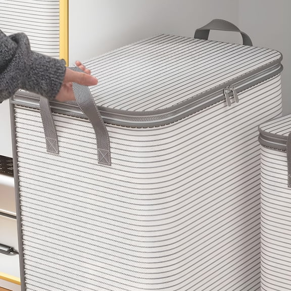 LAMIRO Extra Large Blanket Storage Bags,Breathable Clothes Storage Bins with Reinforced Handles & Sturdy Zippers,Oversized Organization and Storage Containers for King Comforter Bedding Pillow Sheet