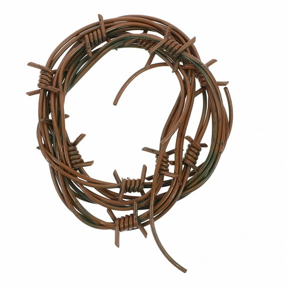 LAMIRO Fake Rusted Barbed Wire Decoration, Brown, 98.25" X 0.2" X 0.2"