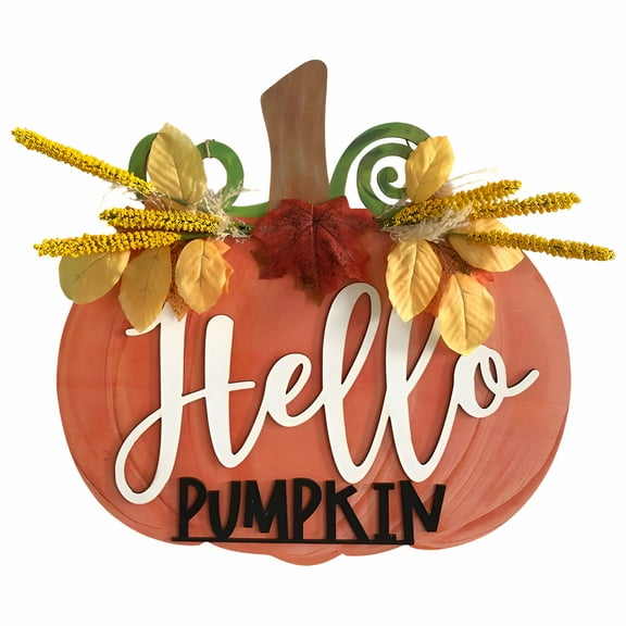 LAMIRO Fall Wood Door Hanger Front Door Decor Entry Way Wall Decor Farmhouse Welcome Sign