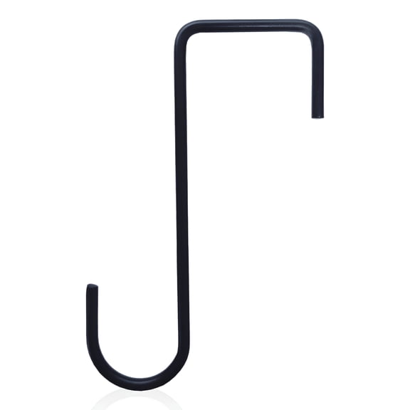 LAMIRO Fence Hooks,Heavy Duty Steel Deck Hook Over the Fence Plant Hangers,Deck Railing Hangers Black Fence Bracket Outdoor Garland Hanger for Lantern Bird Feeder Pool Equipment