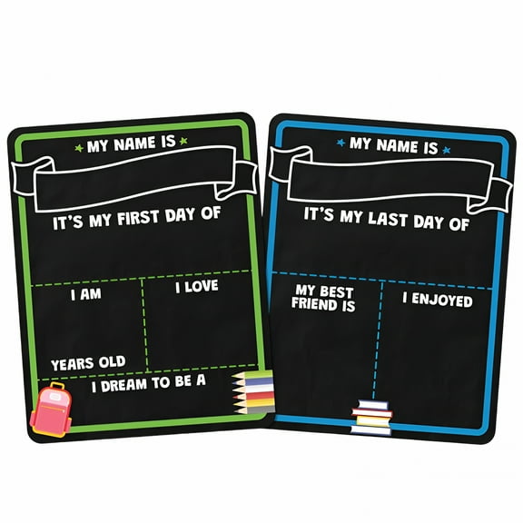 LAMIRO First Day Of School Sign Board with Liquid Chalk Markers,first day of kindergarten sign-14"X11" Double-Sided & Reusable -First And Last Day -Back To School Board for Kindergarten,Preschool
