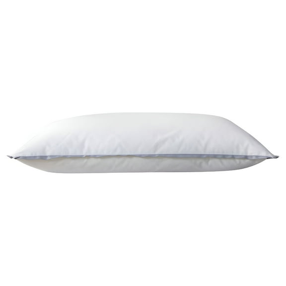 LAMIRO Flat Soft Thin Pillows Queen Size Bed Pillow Hotel Pillows with Down Alternative Fill for Side Back Stomach Sleepers,12x20"es,1pc,White