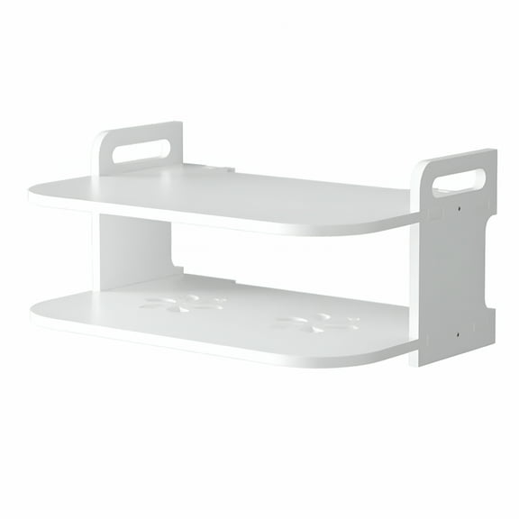 LAMIRO Floating Shelf for TV Components TV Box Shelf Thick DVD Player Wall Hanging Shelf Punching Storage Rack Floating Shelf for Set Top Box Router Game Consoles for Home,Holder for Bathroom